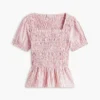 Top in popeline a righe arricciato Top in popeline a righe arricciato