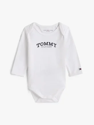 Tutina a maniche lunghe con logo monotipo per neonati