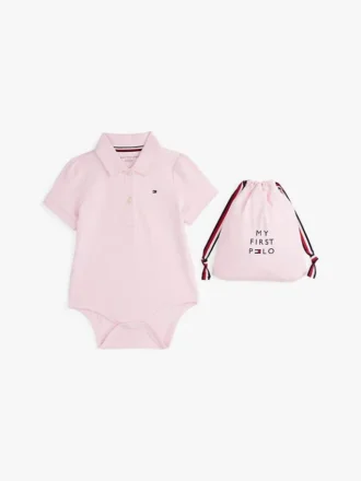 Tutina polo per neonati e sacchetto regalo
