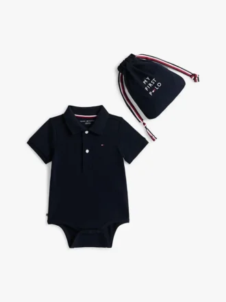 Tutina polo per neonati e sacchetto regalo