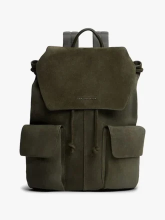 Zaino con patta in pelle scamosciata Zaino con patta in pelle scamosciata